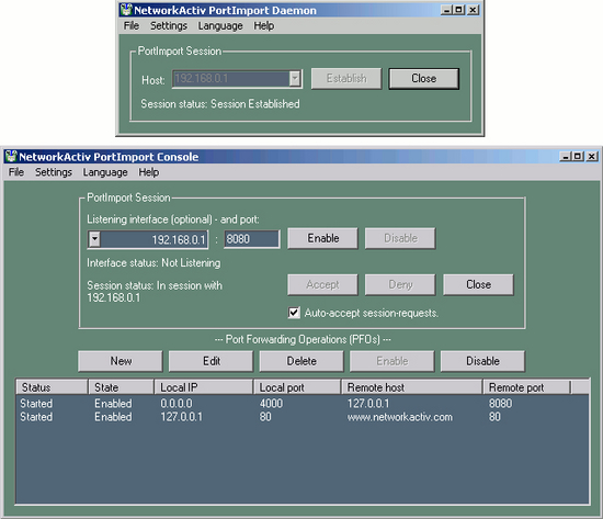 NetworkActiv PortImport