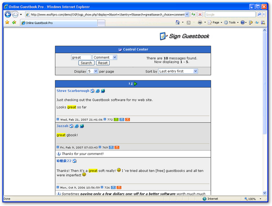 Online Guestbook Pro