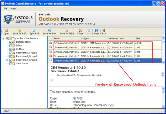Outlook Email Recovery