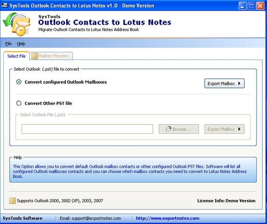 Outlook to Notes Contacts Switching