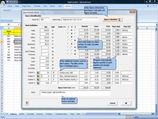 PaintCOST Estimator for Excel