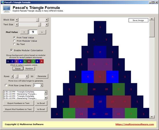 Pascal's Triangle Formula