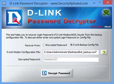 Password Decryptor for DLink