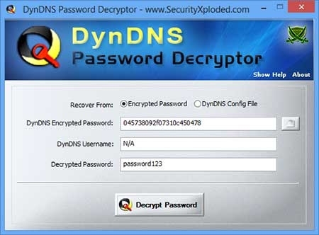 Password Decryptor for DynDNS