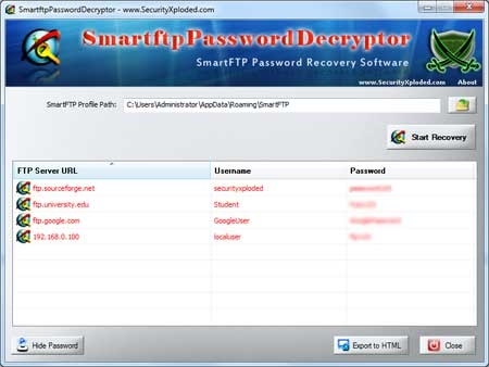 Password Decryptor for SmartFTP