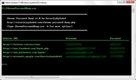 Password Dump for Chrome Browser