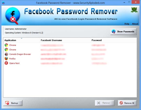 Password Remover for Facebook