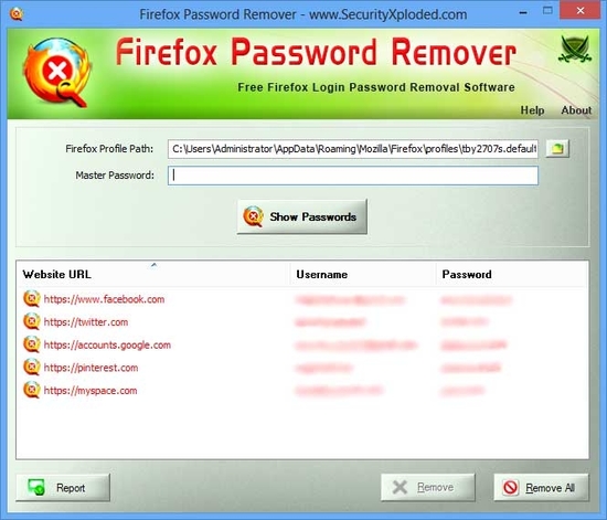 Password Remover for Firefox