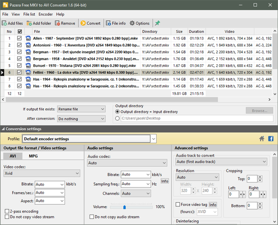 Pazera Free MKV to AVI Converter