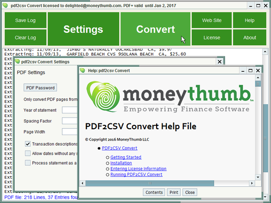 PDF2CSV Convert