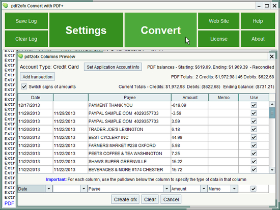 PDF2OFX Convert