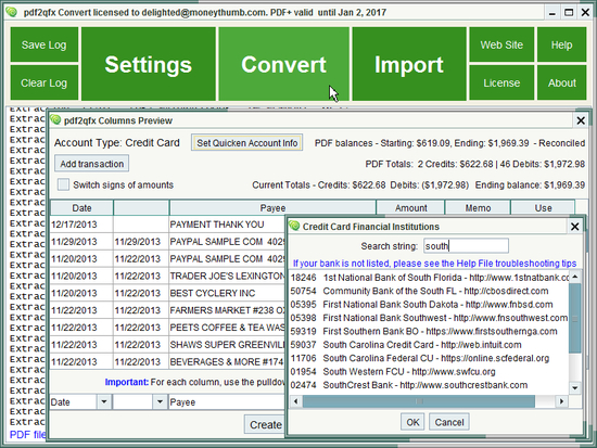 PDF2QFX Convert