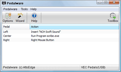 Pedalware Foot Pedal Software