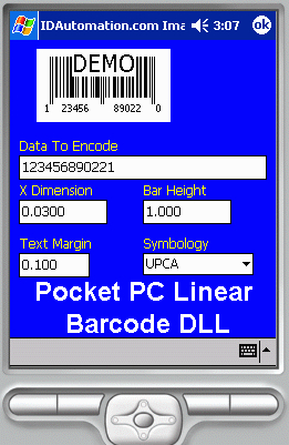 Pocket PC Linear Barcode DLL