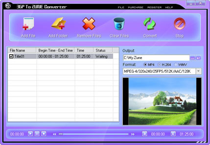 PopSoft 3GP To Zune Converter