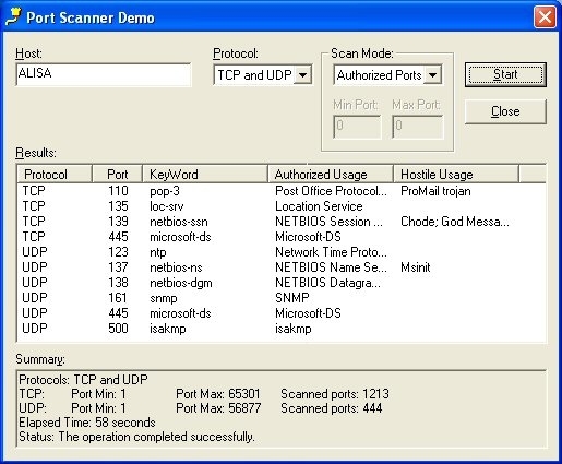 Port Scanner ActiveX Control