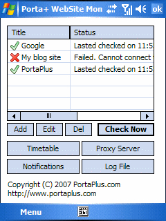 Porta+ WebSite Monitor