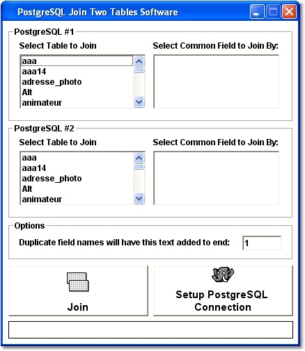 PostgreSQL Join Two Tables Software