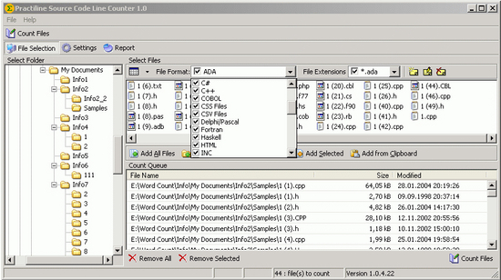 Practiline Source Code Line Counter