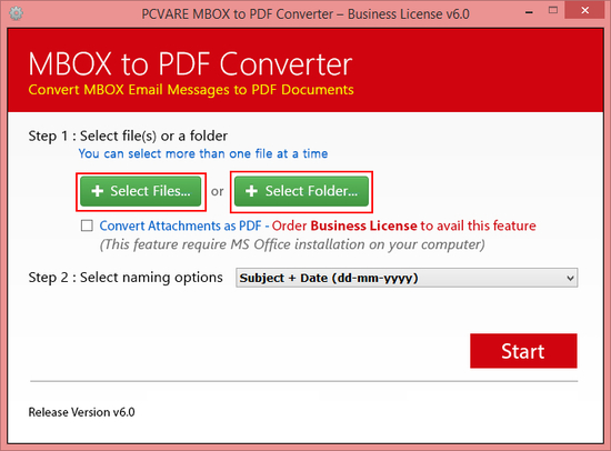 Print MBOX File to PDF