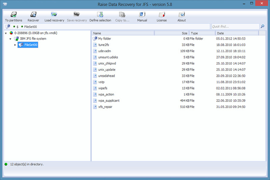 Raise Data Recovery for JFS