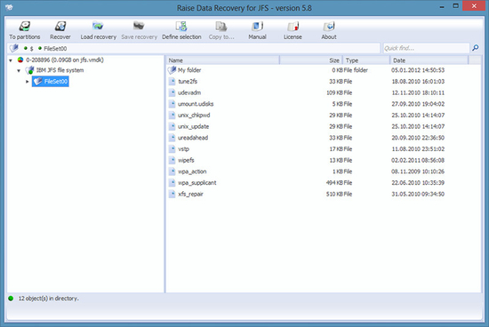 Raise Data Recovery for JFS