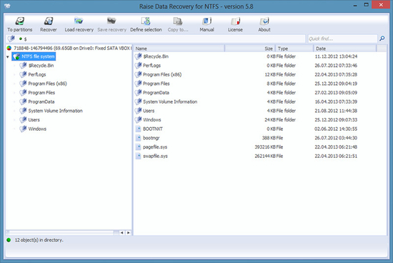 Raise Data Recovery for NTFS