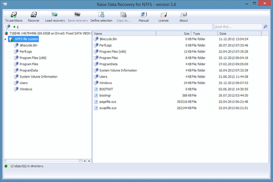 Raise Data Recovery for NTFS
