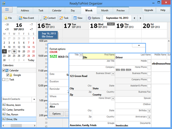 ReadyToPrint Organizer