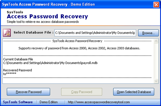 Recover MS Access Password