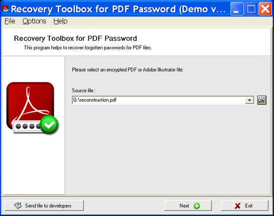 Recovery Toolbox for PDF Password