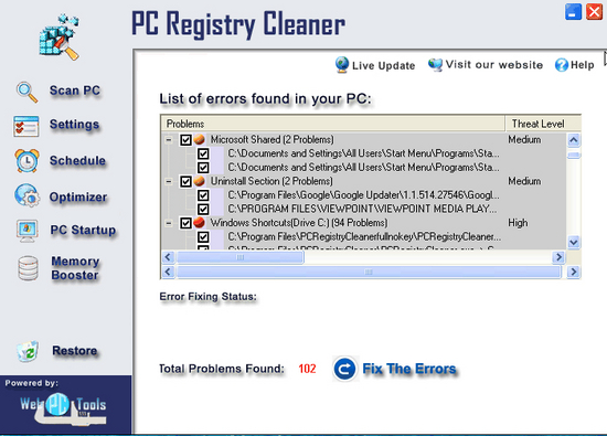 Registry Cleaner Software Tool