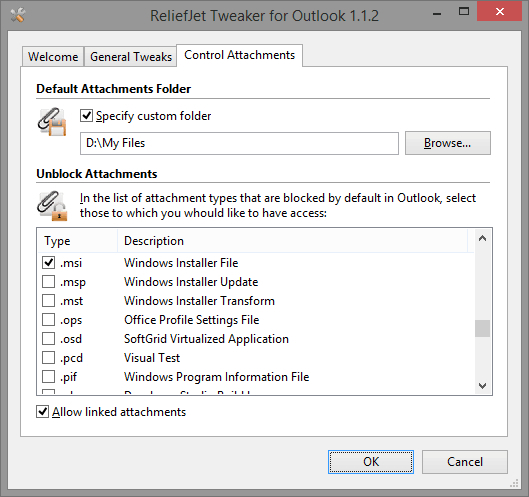 ReliefJet Tweaker for Outlook