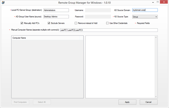 Remote Group Manager for Windows