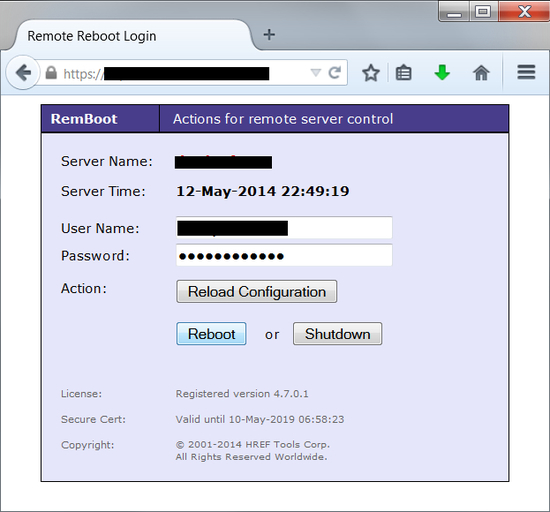 Remote Reboot Utility