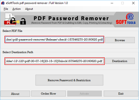 Remove PDF File Password Protection