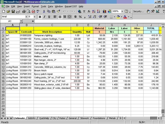 RepairCOST Estimator for Excel