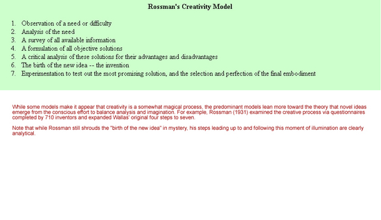 Rossman Creativity Software