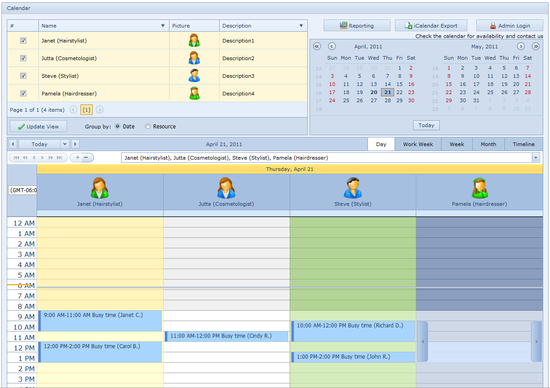 Salon Calendar for Workgroup