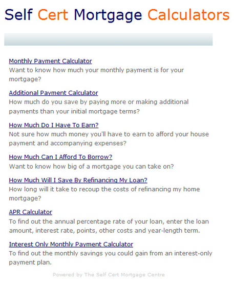 Self Employed Mortgage Calculators