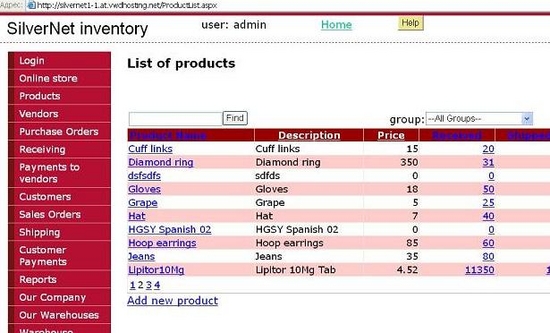 Silver Net Inventory system