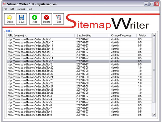 Sitemap Writer