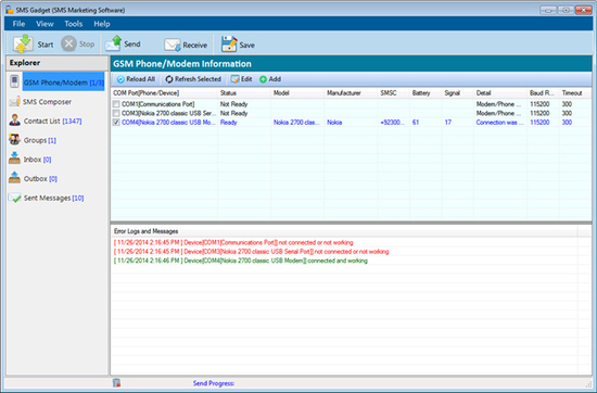 SMSGadget Bulk SMS Sender