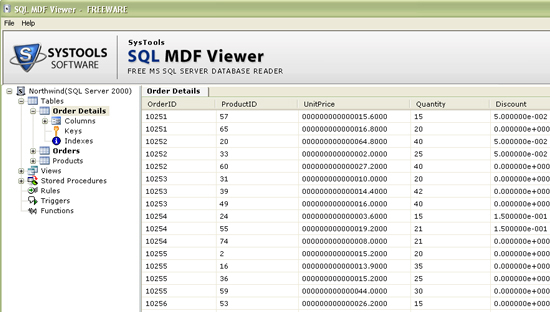 SQL MDF Viewer