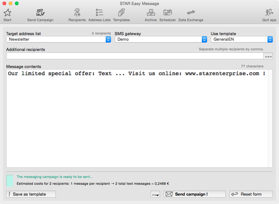 STAR Easy Message for OS X
