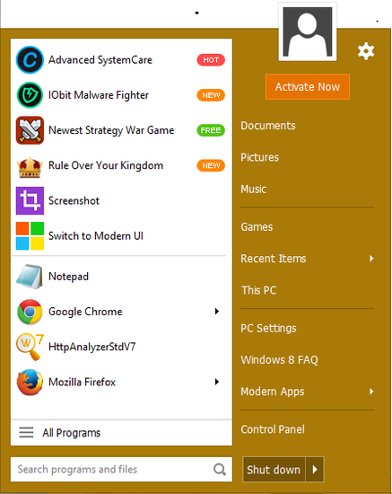 Start Menu 8