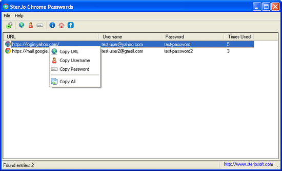 SterJo Chrome Passwords