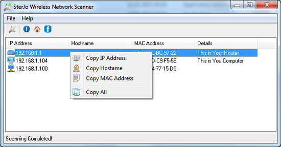 SterJo Wireless Network Scanner