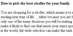 Stroller Reviews