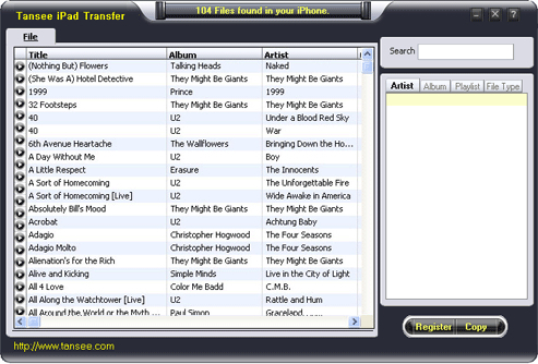 Tansee ipad Transfer Tool